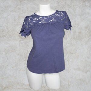 Tommy Hilfiger Lavender / Purple Lace Top Tee Floral Design XS